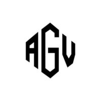 AGV letter logo design with polygon shape. AGV polygon and cube shape logo design. AGV hexagon vector logo template white and black colors. AGV monogram, business and real estate logo.