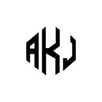 diseño de logotipo de letra akj con forma de polígono. akj polígono y diseño de logotipo en forma de cubo. akj hexágono vector logo plantilla colores blanco y negro. monograma akj, logotipo empresarial y inmobiliario.