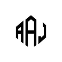 AAJ letter logo design with polygon shape. AAJ polygon and cube shape logo design. AAJ hexagon vector logo template white and black colors. AAJ monogram, business and real estate logo.