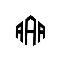 diseño de logotipo de letra aaa con forma de polígono. diseño de logotipo en forma de cubo y polígono aaa. plantilla de logotipo vectorial hexagonal aaa colores blanco y negro. monograma aaa, logotipo empresarial y inmobiliario. vector