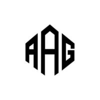 diseño de logotipo de letra aag con forma de polígono. diseño de logotipo en forma de cubo y polígono aag. aag hexágono vector logo plantilla colores blanco y negro. monograma aag, logotipo comercial y inmobiliario.