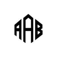 diseño de logotipo de letra aab con forma de polígono. aab polígono y diseño de logotipo en forma de cubo. aab hexágono vector logo plantilla colores blanco y negro. aab monograma, logotipo comercial e inmobiliario.