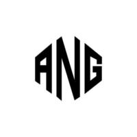 ANG letter logo design with polygon shape. ANG polygon and cube shape logo design. ANG hexagon vector logo template white and black colors. ANG monogram, business and real estate logo.