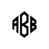 diseño de logotipo de letra abb con forma de polígono. abb polígono y diseño de logotipo en forma de cubo. abb hexagon vector logo plantilla colores blanco y negro. monograma abb, logotipo comercial e inmobiliario.