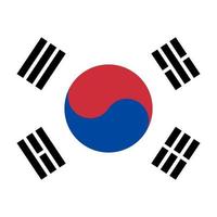 South Korea flag, official colors. Vector illustration.