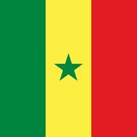 Senegal flag, official colors. Vector illustration.