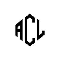 diseño de logotipo de letra acl con forma de polígono. diseño de logotipo en forma de cubo y polígono acl. plantilla de logotipo vectorial hexagonal acl colores blanco y negro. monograma acl, logotipo comercial y inmobiliario. vector