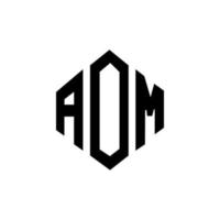 AOM letter logo design with polygon shape. AOM polygon and cube shape logo design. AOM hexagon vector logo template white and black colors. AOM monogram, business and real estate logo.