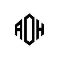 AOH letter logo design with polygon shape. AOH polygon and cube shape logo design. AOH hexagon vector logo template white and black colors. AOH monogram, business and real estate logo.