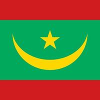 Mauritania flag, official colors. Vector illustration.