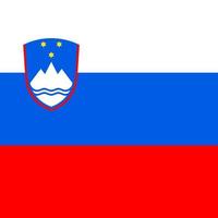 Slovenia flag, official colors. Vector illustration.
