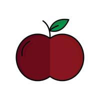 Apple icon vector. fruit, vegetarian. Filled line icon style. simple design editable. Design simple illustration vector