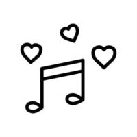 icono de tono con corazón. ícono relacionado con la música romántica. estilo de icono de línea. diseño simple editable vector