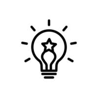 Light bulb icon with star. Suitable for entrepreneur icon, business. line icon style. Simple design editable vector