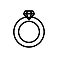 icono de anillo de gemas. icono relacionado con la boda. estilo de icono de línea. diseño simple editable vector
