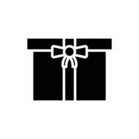 Gift box icon with ribbon. Icon related to wedding. Solid icon style, glyph. Simple design editable vector