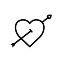 Heart icon with arrow. Icon related to wedding. line icon style. Simple design editable vector