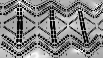 fondo gráfico de movimiento de video. patrón étnico geométrico en viento de tela de seda. diseño para tela, cortina, fondo, papel tapiz, protector de pantalla. patrón animado oriental. elegante diseño de bucle. video