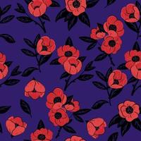 Seamless pattern with camellia flowers. Vector graphics.