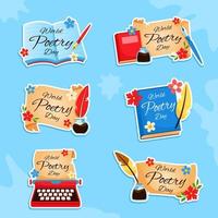 World Poetry Day Greetings On Paper vector