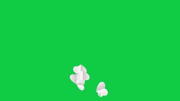 coeurs de papier blanc flottant sur fond d'écran vert. video