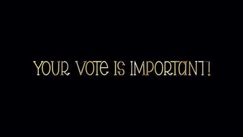 Your vote is important golden text light animation video