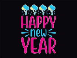 Happy new year t-shirt design file vector