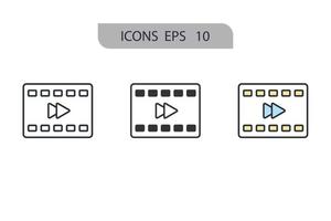 video maker iconos símbolo elementos vectoriales para infografía web vector