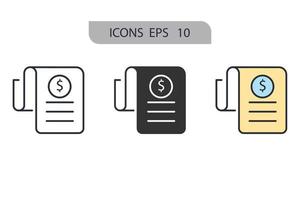 iconos de factura símbolo elementos vectoriales para web infográfico vector