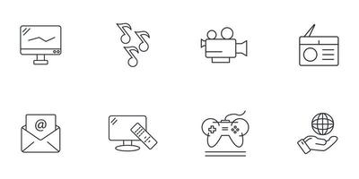 multimedia icons set . multimedia pack symbol vector elements for infographic web