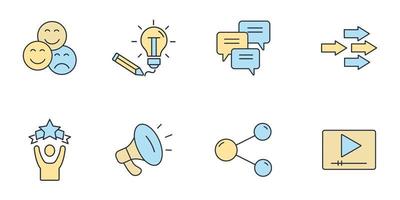 Storytelling icons set . Storytelling pack symbol vector elements for infographic web