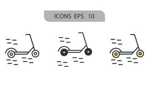 scooter icons  symbol vector elements for infographic web