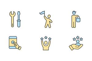 Traineeship program and apprenticeship icons set . Traineeship program and apprenticeship pack symbol vector elements for infographic web