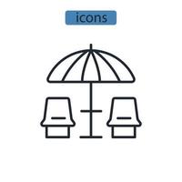 iconos de playa símbolo elementos vectoriales para web infográfico vector