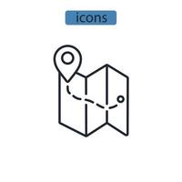 mapa iconos símbolo elementos vectoriales para infografía web vector