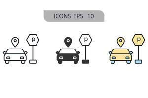 Parking icons  symbol vector elements for infographic web