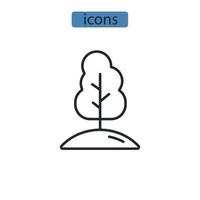 iconos de árbol símbolo elementos vectoriales para web infográfico vector