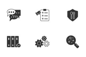 ISO 22000 food safety icons set . ISO 22000 food safety pack symbol vector elements for infographic web