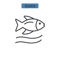 iconos de peces símbolo elementos vectoriales para web infográfico vector