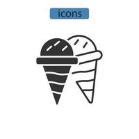 iconos de helado símbolo elementos vectoriales para web infográfico vector