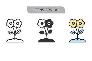 flower icons  symbol vector elements for infographic web