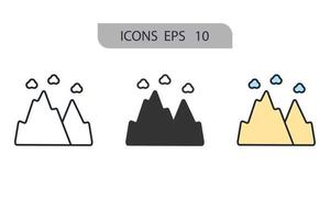 iconos de montaña símbolo elementos vectoriales para web infográfico vector