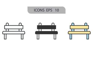 Bench icons  symbol vector elements for infographic web