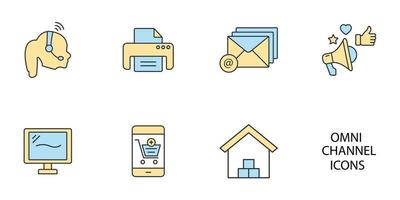 omnichannel icons set . omnichannel pack symbol vector elements for infographic web