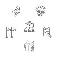 action plan icons set . action plan with pack symbol vector elements for infographic web