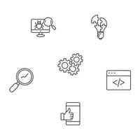 software testing icons set . software testing pack symbol vector elements for infographic web