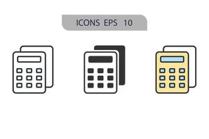 calculadora iconos símbolo elementos vectoriales para infografía web vector