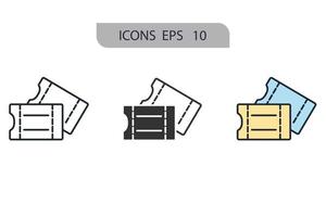 Ticket icons  symbol vector elements for infographic web