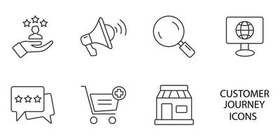 Customer journey icons set . Customer journey pack symbol vector elements for infographic web