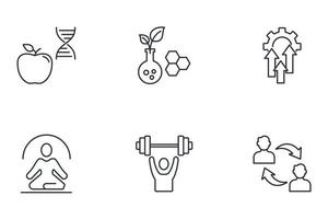 Biohacking icons set . Biohacking pack symbol vector elements for infographic web